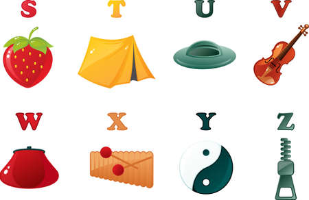 alphabet letters from S to Zのイラスト素材