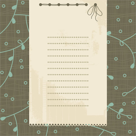 retro paper on floral seamless backgroundのイラスト素材