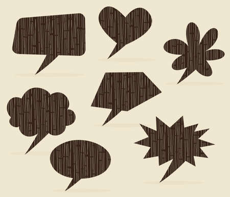 retro speech cloudsのイラスト素材