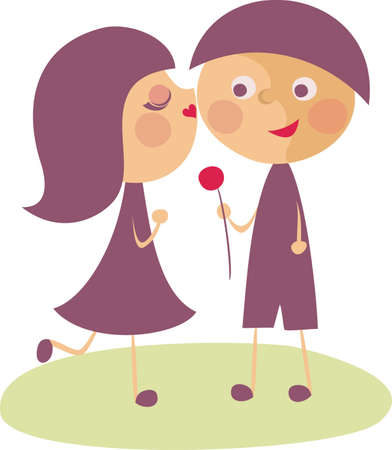 kiss for flowerのイラスト素材