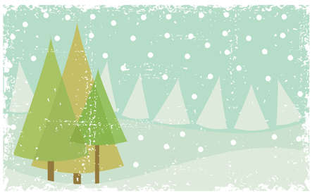 grunge winter landscapeのイラスト素材