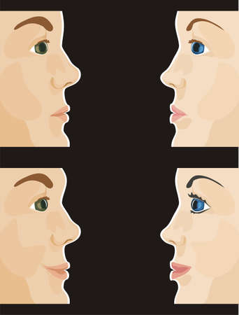 happy and unhappy coupleのイラスト素材