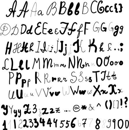 English alphabet doodleのイラスト素材