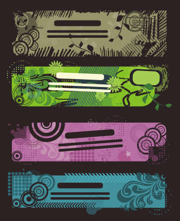 grunge banners with place for textのイラスト素材