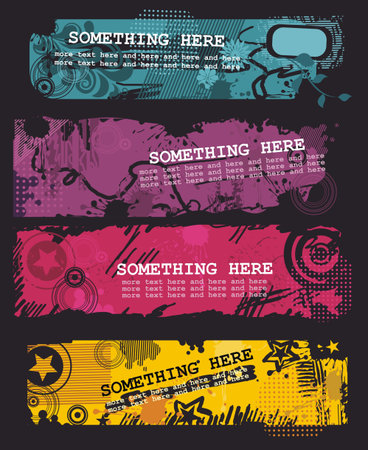 grunge banners with place for textのイラスト素材
