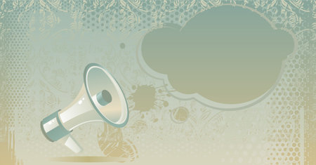 Grungy background with loudspeakerのイラスト素材