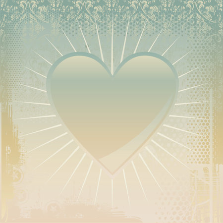 grungy background with shiny heart のイラスト素材