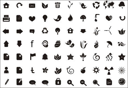 ecological and web icons for your ecological website のイラスト素材