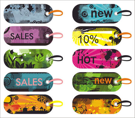 shopping labels のイラスト素材