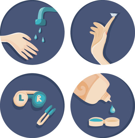 direction for use contact lenses のイラスト素材