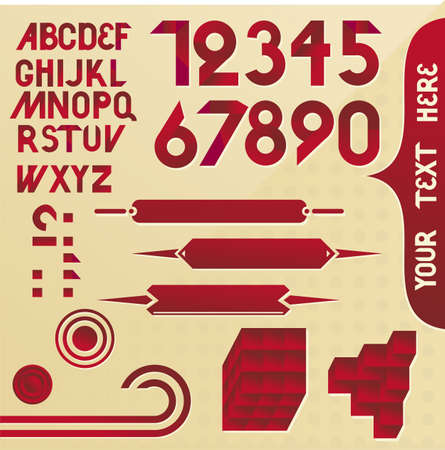 Retro font in vectorのイラスト素材
