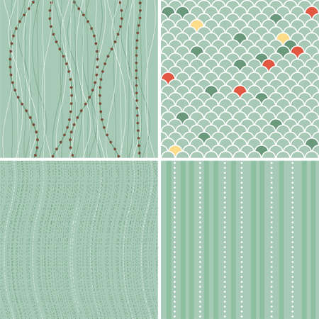 set of seamless backgrounds in retro blue のイラスト素材