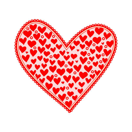 heart napkin isolated on whiteのイラスト素材