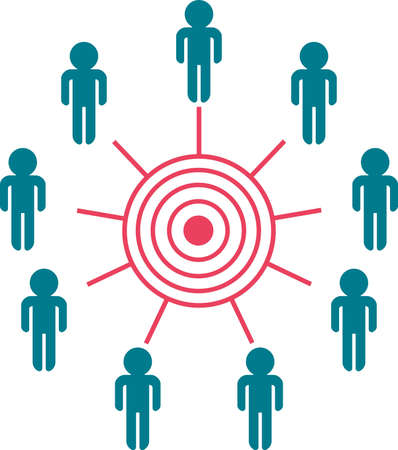 concept: people trying to reach the same aim together のイラスト素材