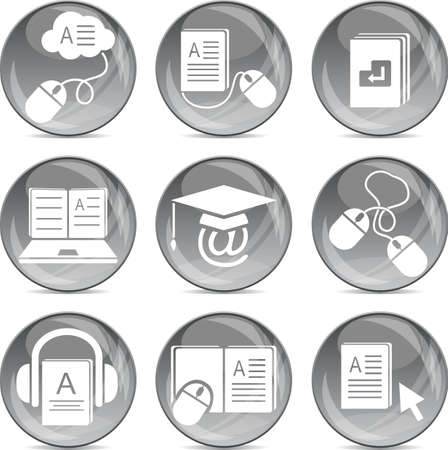 e-learning icons のイラスト素材