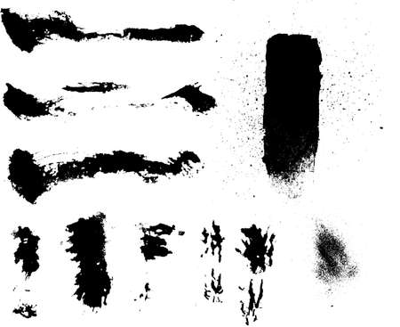 grunge ink brushes textures のイラスト素材