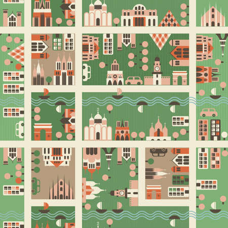 seamless map of city のイラスト素材