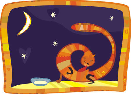 cute cat illustrationのイラスト素材
