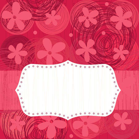 seamless flowers with blank bannerのイラスト素材