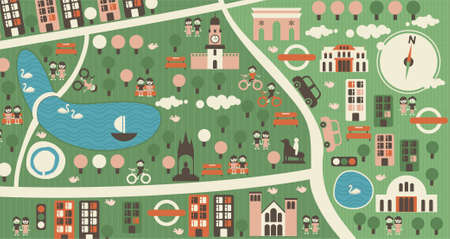 cartoon map of hyde park london のイラスト素材