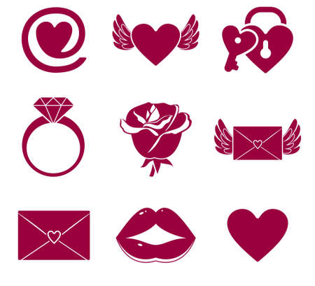 set of love icons のイラスト素材