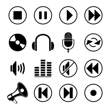 audio music icons のイラスト素材
