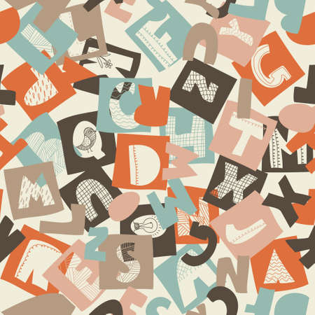 seamless alphabet patternのイラスト素材