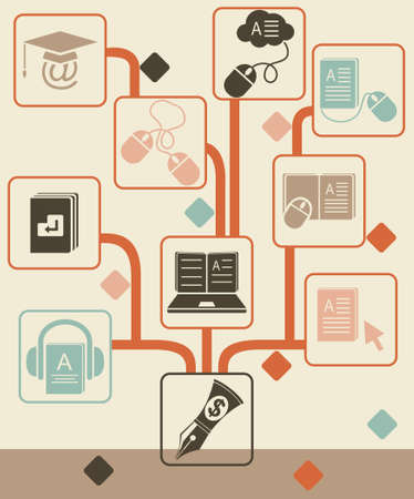 elearning conceptual treeのイラスト素材