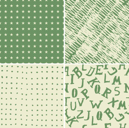 set of 4 seamless backgroundのイラスト素材