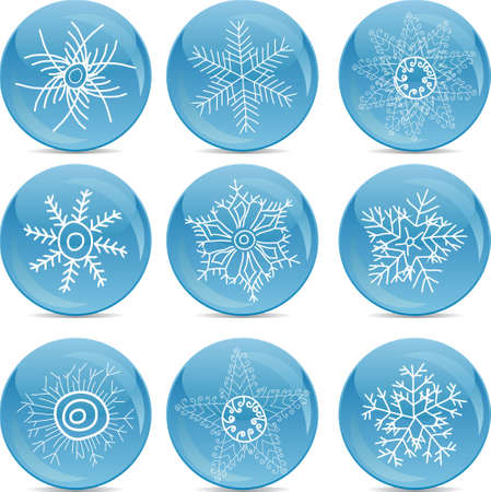 set of snowflakes のイラスト素材
