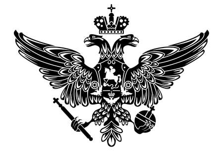 silhouette of coat of arms of russia russian empire のイラスト素材