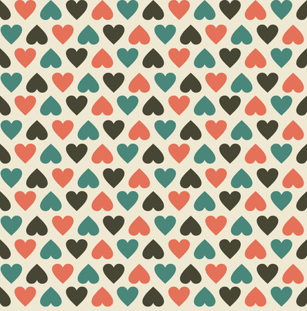 vintage hearts seamless pattern のイラスト素材