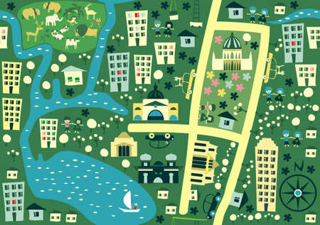 seamless cartoon map of australia のイラスト素材