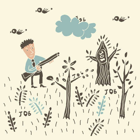 business concept  job hunter のイラスト素材
