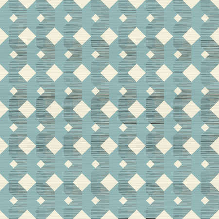 retro seamless pattern in blue beige and brownのイラスト素材