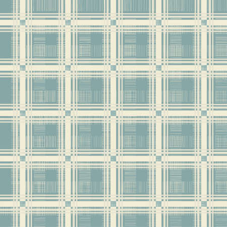 retro geometric seamless pattern in blue grey and brownのイラスト素材