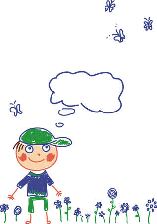 children doodles with kids talkingのイラスト素材