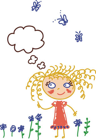 children doodles with kids talkingのイラスト素材