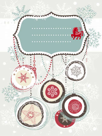 Christmas card with spaceのイラスト素材