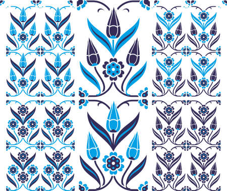 set of six seamless patterns in traditional Turkish styleのイラスト素材