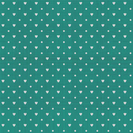 seamless hearts polka dot pattern with retro textureのイラスト素材