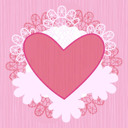 Lace heart on pinkのイラスト素材
