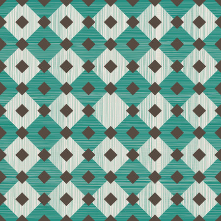 retro abstract seamless background with fabric texture in green and grey