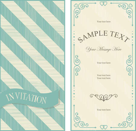 set of invitation cards on vintage geometric backgroundのイラスト素材