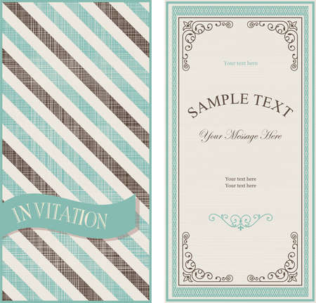 set of invitation cards on vintage geometric backgroundのイラスト素材
