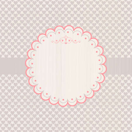 Retro Greeting Card with hearts in tender style for weddings and other occasionsのイラスト素材