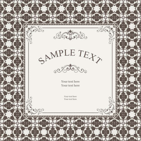 vintage frame on victorian seamless のイラスト素材