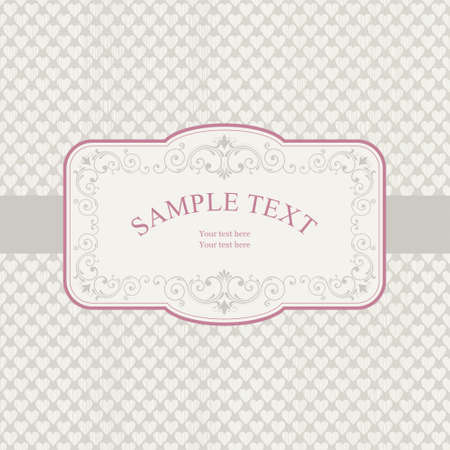 Set of vintage invitations on retro background with blue heartsのイラスト素材