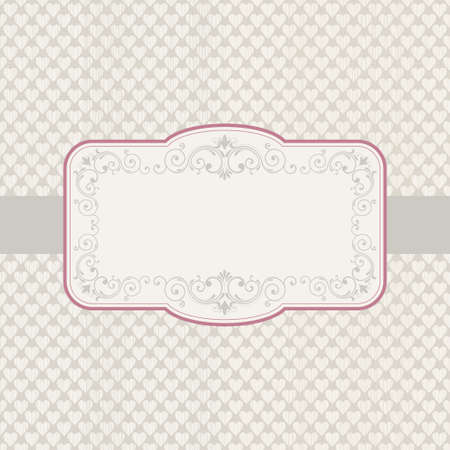 Set of vintage invitations on retro background with blue heartsのイラスト素材