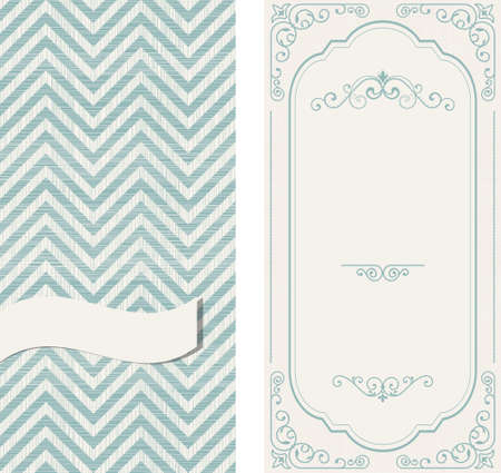 Vintage frame on retro diagonal striped backgroundのイラスト素材